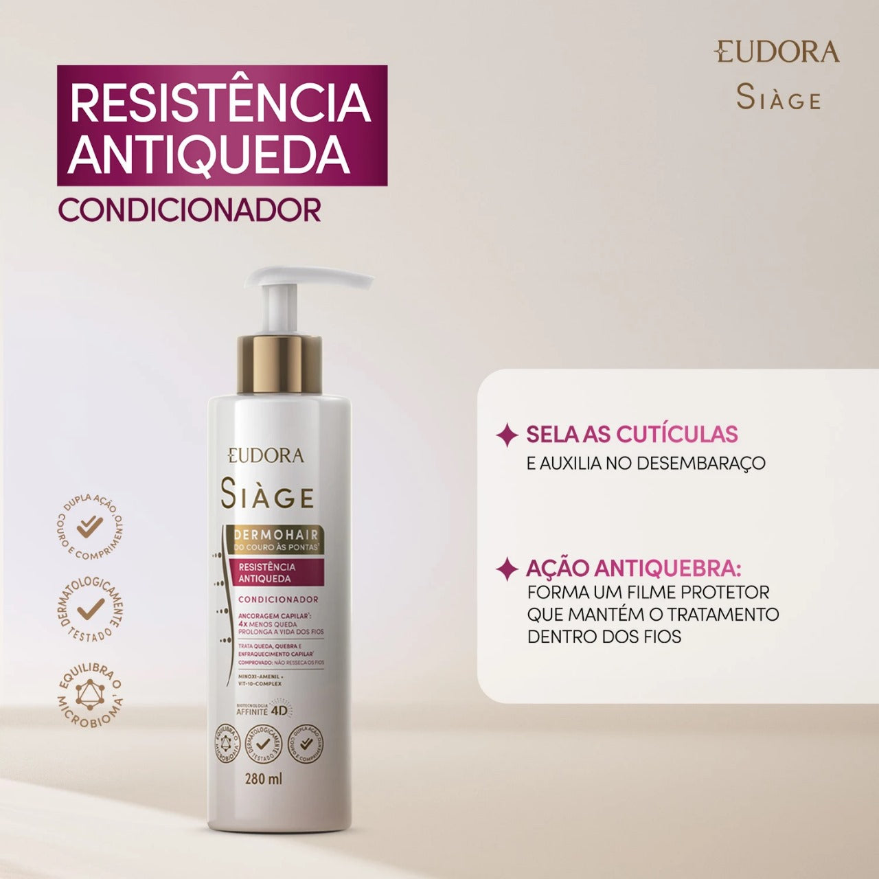 Kit Shampoo e Condicionador Siage Eudora Dermohair Antiqueda