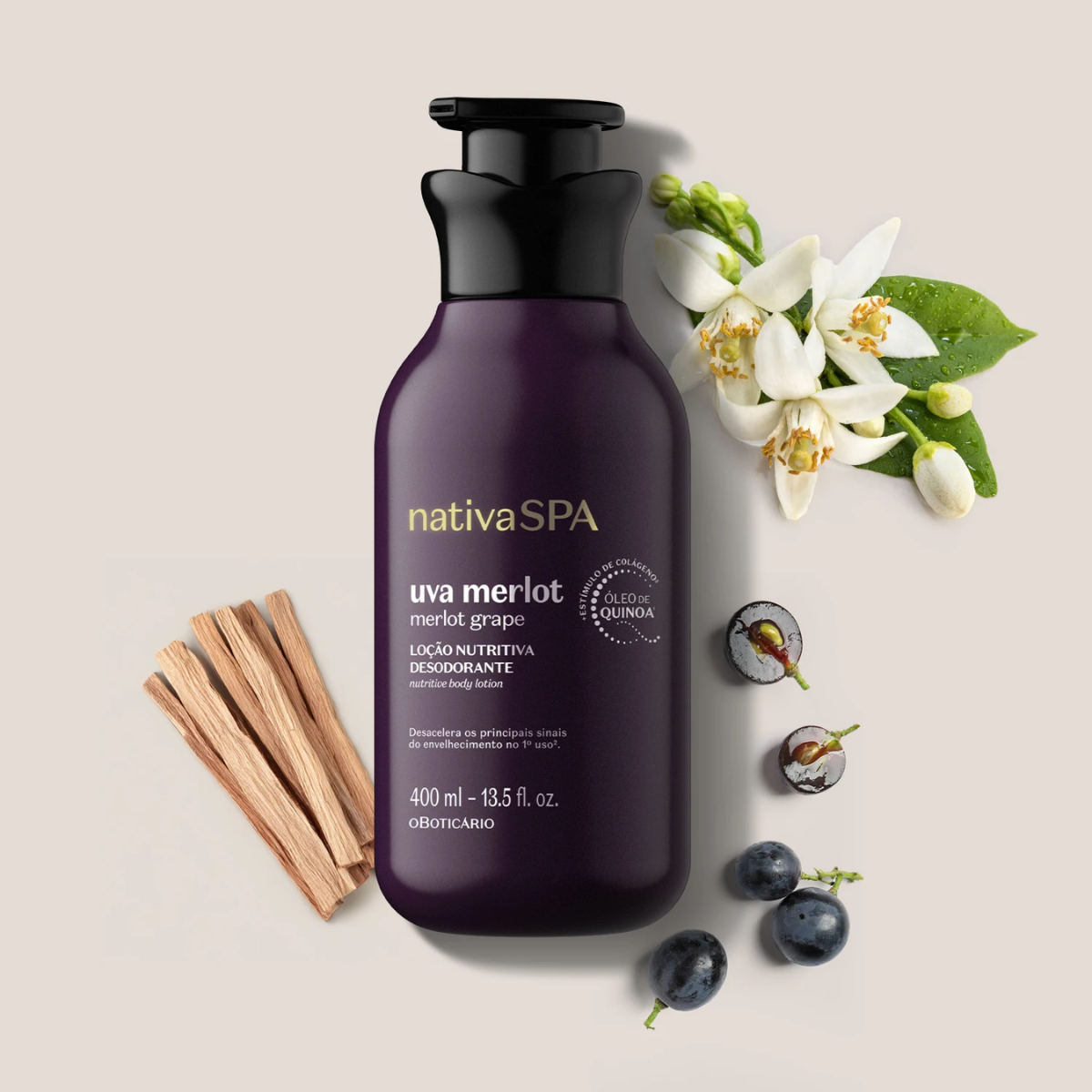 Nativa Spa Loção Nutritiva Deo Uva Merlot 400ml O Boticário
