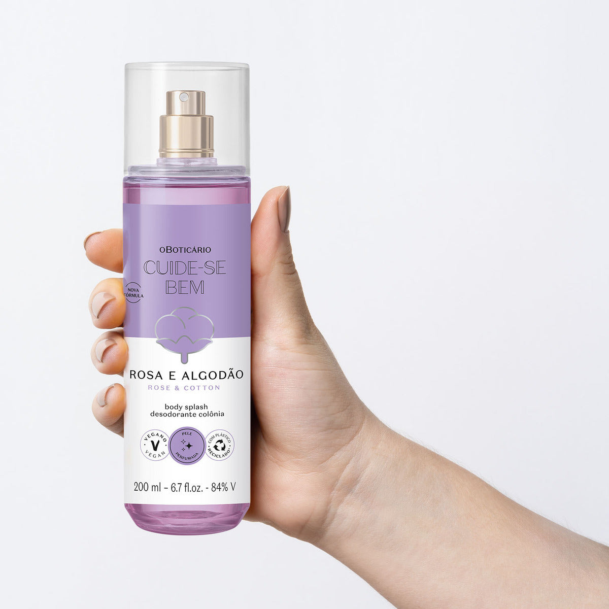 Body Splash Cuide-se Bem Rosa E Algodão O Boticário 200ml