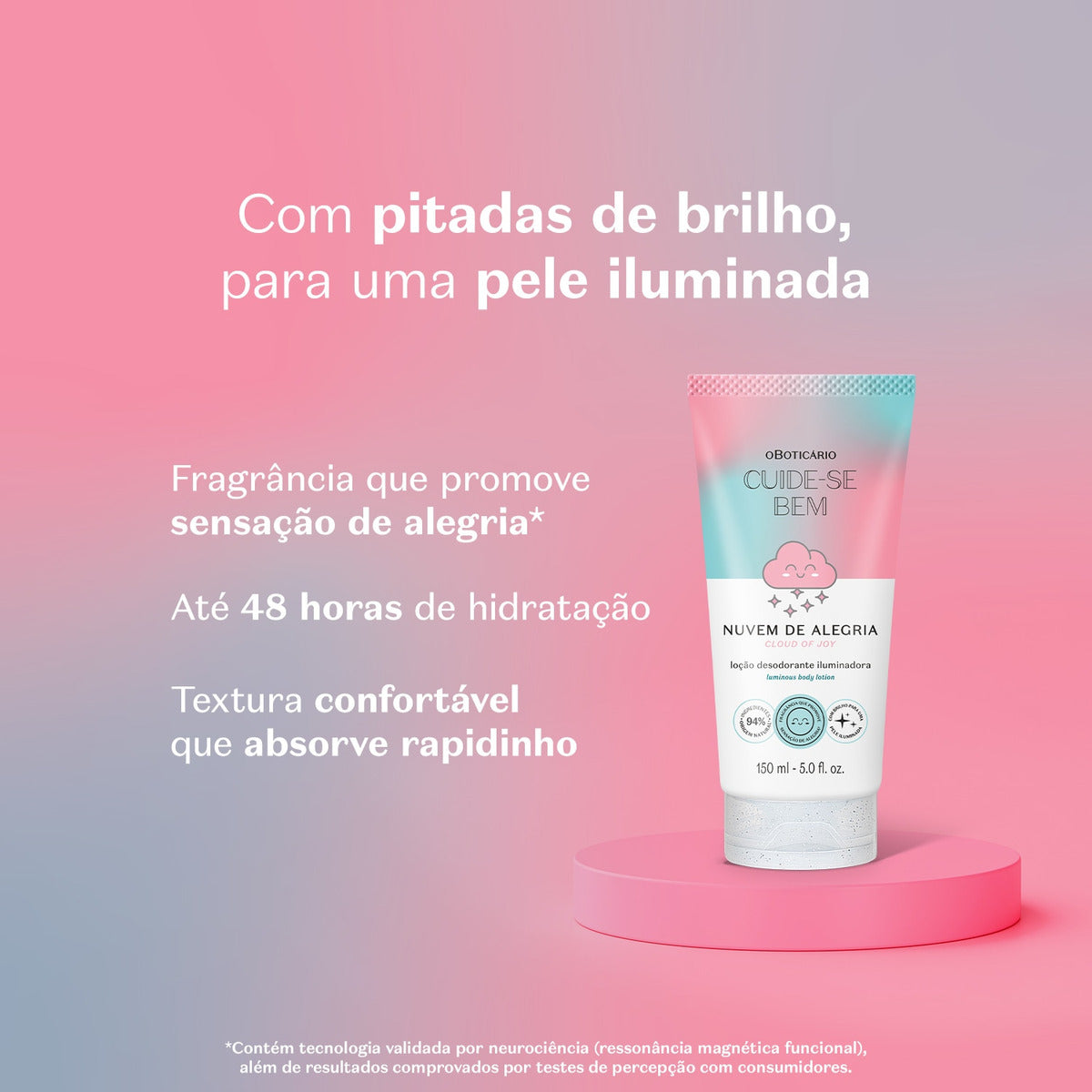Loção Iluminadora Cuide-se Bem Nuvem De Alegria O Boticário 150ml