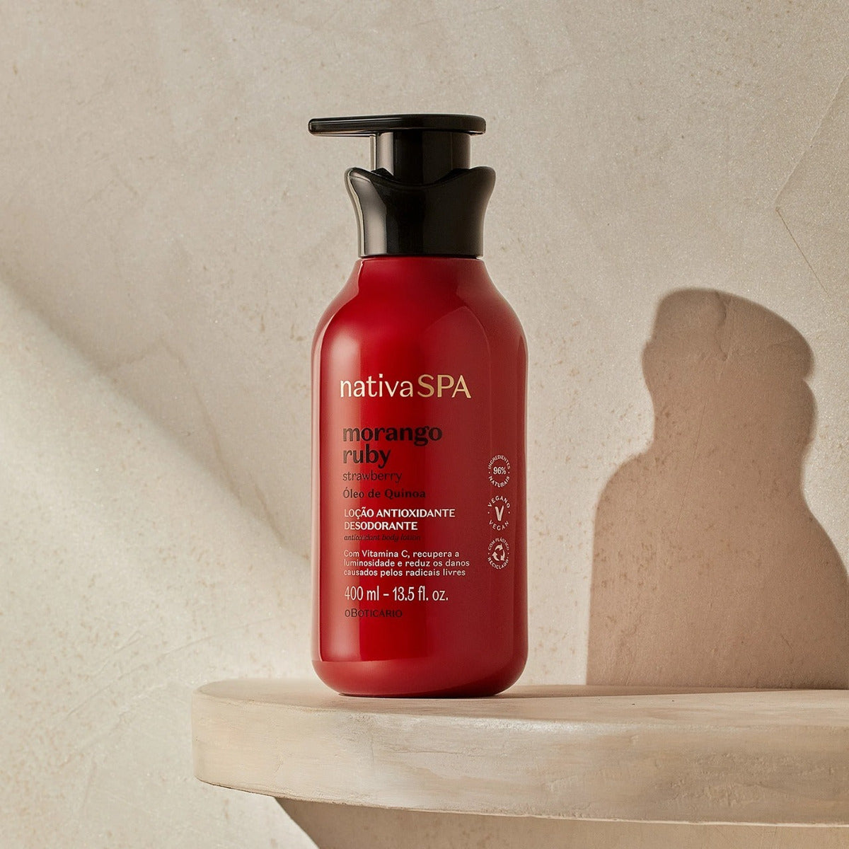 Loção Antioxidante Hidratante Corpo Nativa Spa Morango Ruby