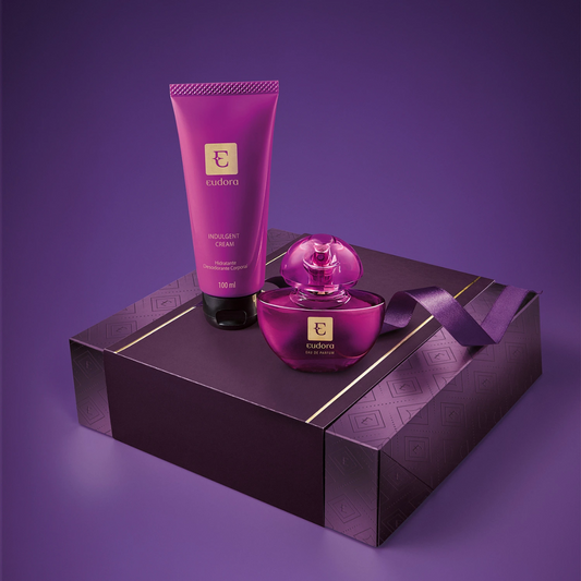 Kit Presente Eudora Roxo Eau De Parfum E Hidratante