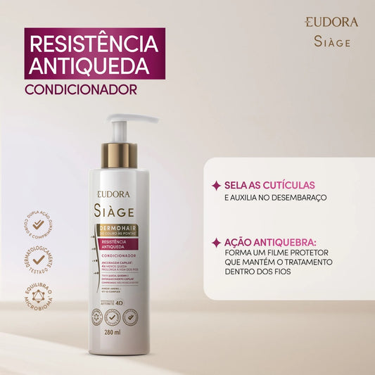 Kit Shampoo e Condicionador Siage Eudora Dermohair Antiqueda