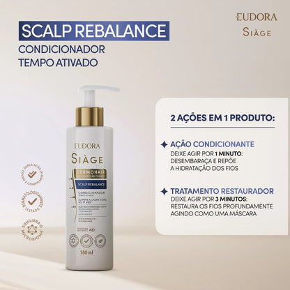 Kit Shampoo e Condicionador Siage Eudora Dermohair Scalp Rebalance Anticaspa