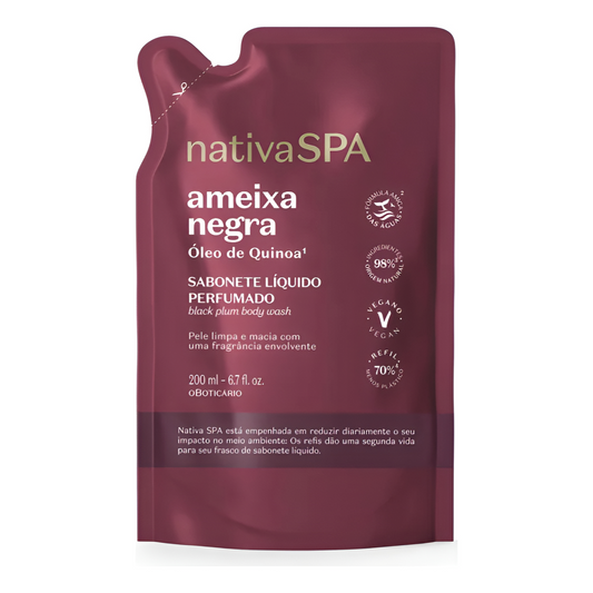Refil Nativa Spa Sabonete Líquido Ameixa Negra 200ml
