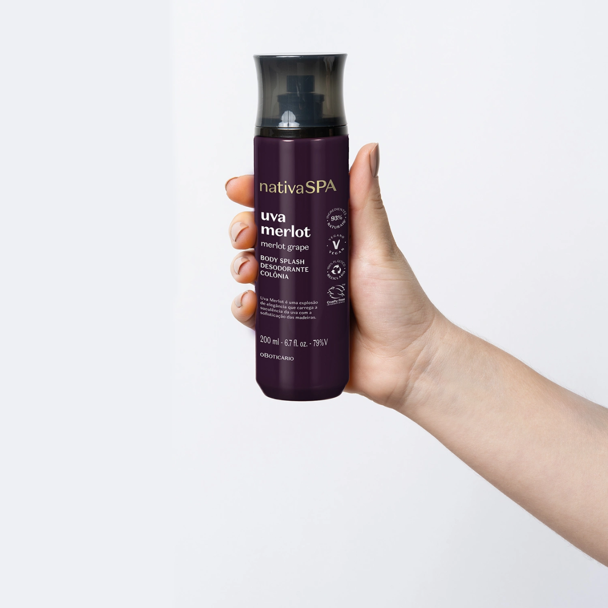 Body Splash Deo Colônia Nativa Spa Uva Merlot 200ml O Boticário