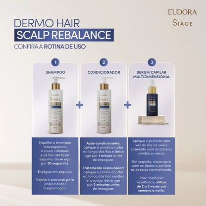 Kit Shampoo e Condicionador Siage Eudora Dermohair Scalp Rebalance Anticaspa