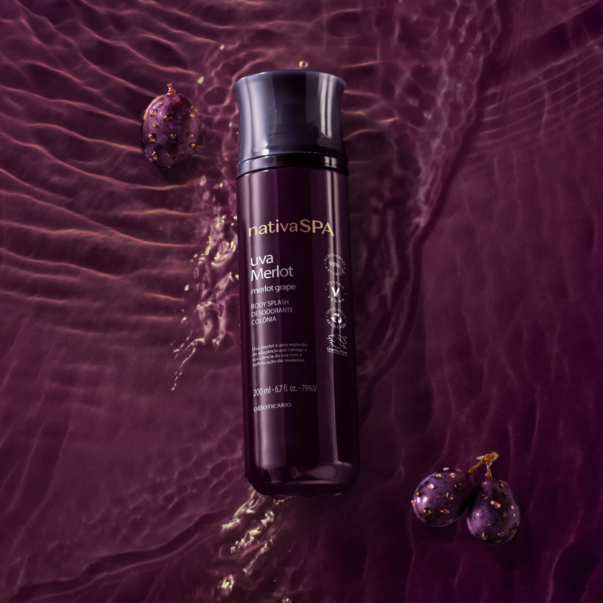 Body Splash Deo Colônia Nativa Spa Uva Merlot 200ml O Boticário