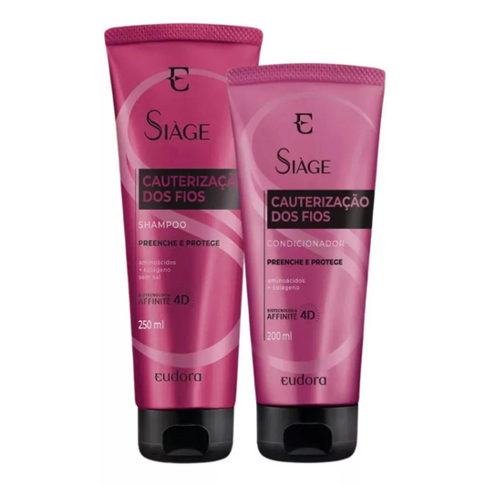Kit Shampoo e Condicionador Siage Eudora Cauterização Dos Fios