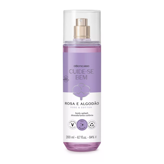 Body Splash Cuide-se Bem Rosa E Algodão O Boticário 200ml