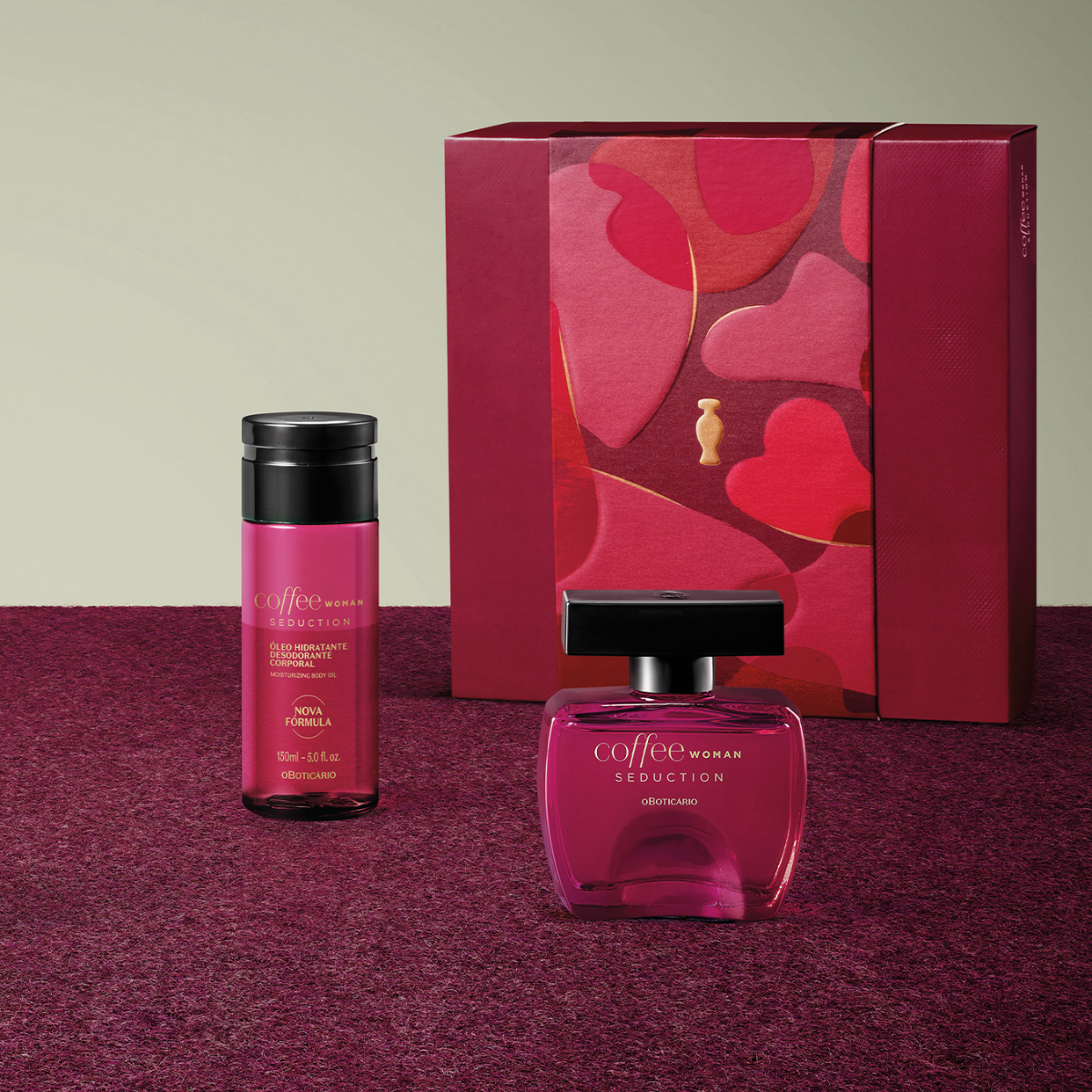 Kit Presente Coffee Woman Seduction Deo Colônia + Óleo Corporal